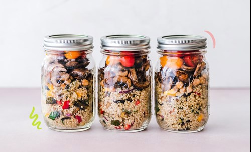 Food in mason jars